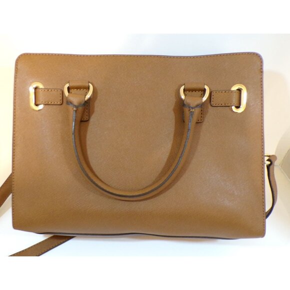 Michael Kors Hamilton large camel satchel shoulder bag purse - Picture 4 of 11